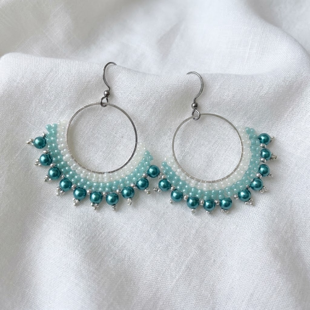 Náušnice Kruhy tyrkysové